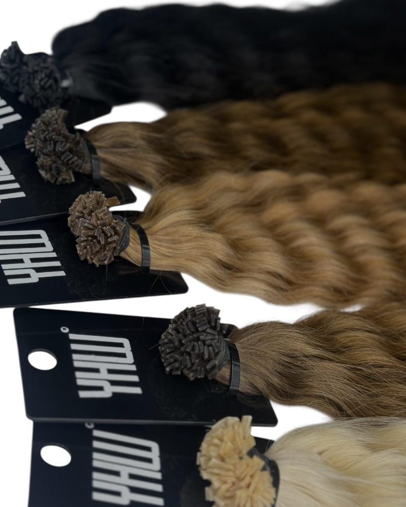 Bonding Extensions Gelockt Brond Balayage